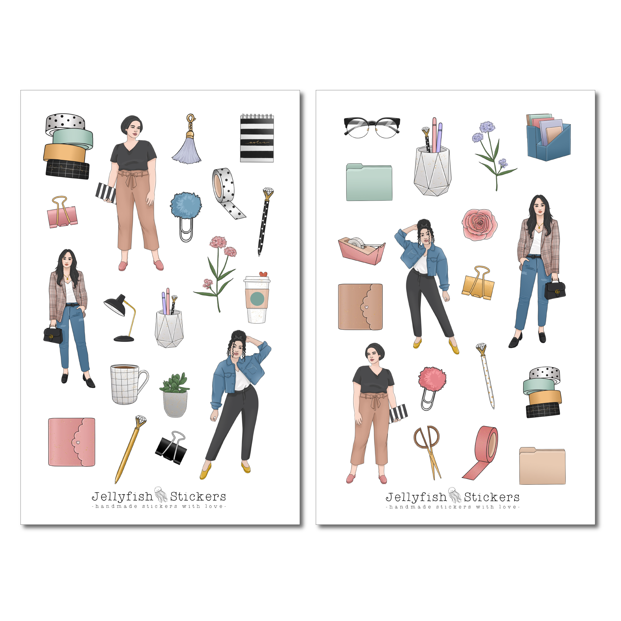 Mädchen Planer Sticker Set